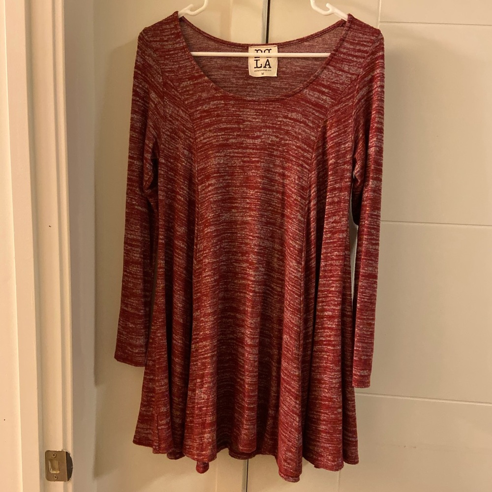 Super cute and comfortable burgundy red dress